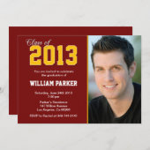 Klasse 2013 Afstuderen maroon en goud Kaart (Voorkant / Achterkant)