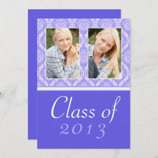 Klasse 2013 Paarse uitnodiging tot het Afstuderen  (Voorkant / Achterkant)
