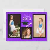 Klasse 2013 Paarse uitnodiging tot het Afstuderen (Voorkant)