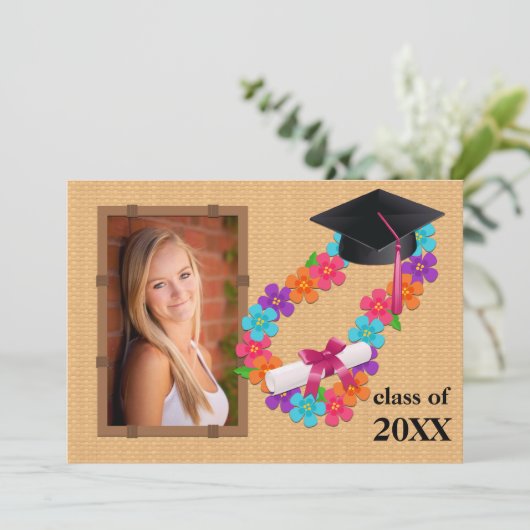 Klasse 2013 Roze Lei Afstuderen Uitnodiging (Staand voorkant)