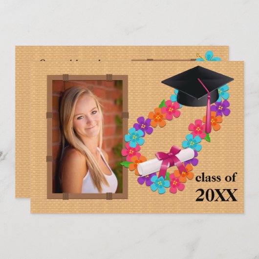 Klasse 2013 Roze Lei Afstuderen Uitnodiging (Voorkant / Achterkant)