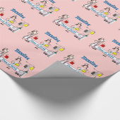 Klasse 2014 Zuurwerkpapier Roze Cadeaupapier (Hoek)