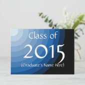 Klasse 2015 Blue Afstuderen Invites by Janz Kaart (Staand voorkant)