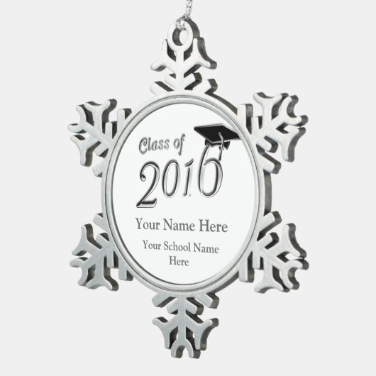  klasse 2016 tin sneeuwvlok ornament (Rechts)