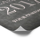 Klasse 2017 Afstudeerder Roze Waterverf Koolkarton Poster (Hoek)