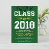 Klasse 2018 Green and Yellow Afstudeerder Party Kaart (Staand voorkant)