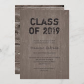 Klasse 2019 Afstudeerfeest Guy Rustic High School Kaart (Voorkant / Achterkant)