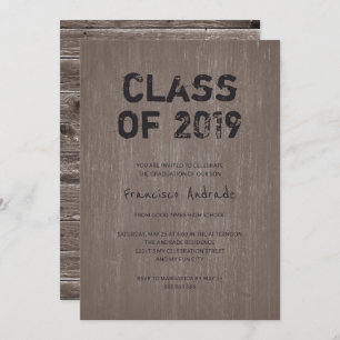 Klasse 2019 Graduation Party Guy Rustic High Schoo Kaart