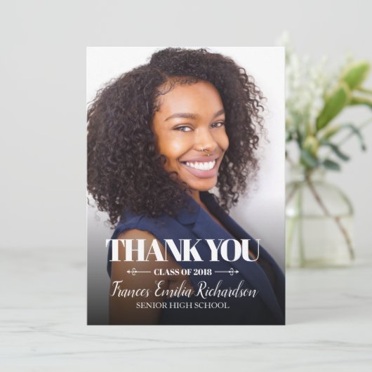 Klasse 2020 Foto Afstuderen Dank u wel Aankondiging (Staand voorkant)