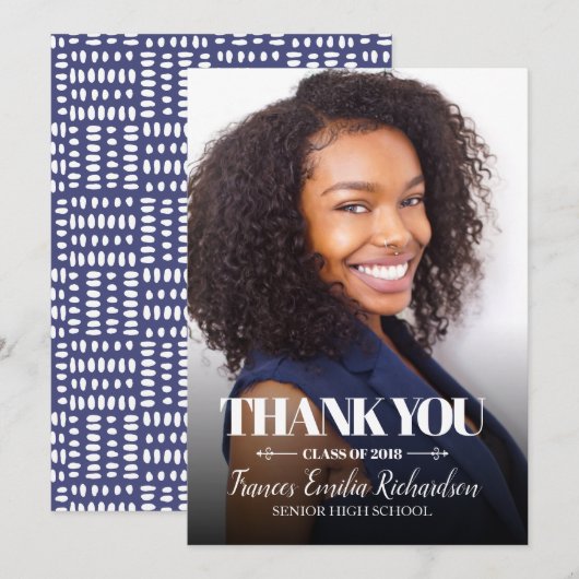 Klasse 2020 Foto Afstuderen Dank u wel Aankondiging (Voorkant / Achterkant)