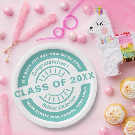 Klasse 2020 of Afstuderen-sjabloon per jaar Papieren Bordje (Feest)