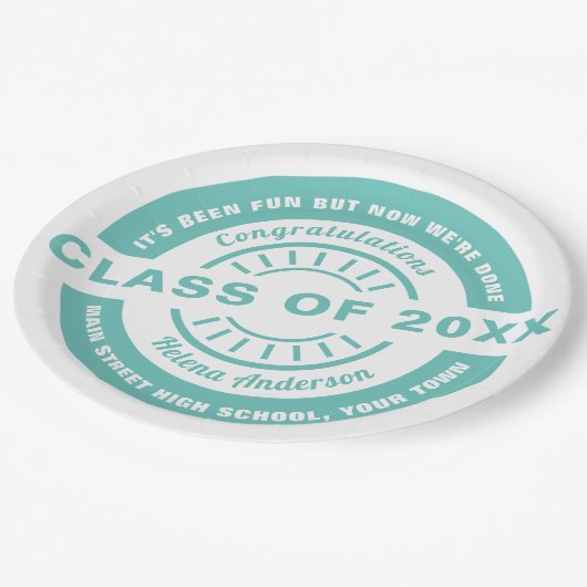 Klasse 2020 of Afstuderen-sjabloon per jaar Papieren Bordje (Gekanteld)