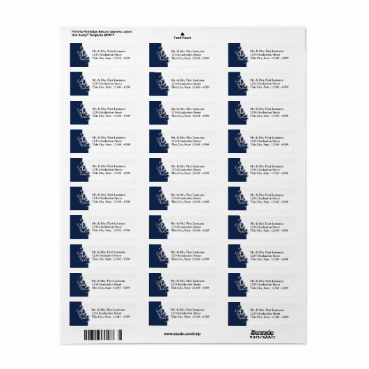 Klasse 2021 Blauw Afstuderen Etiket (Full Sheet)