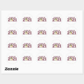 Klasse 2021 Klasse Ring (maroon) Ronde Sticker (Vel)