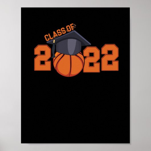 Klasse 2022 Afstuderen Senior Basketball Player Poster (Voorkant)