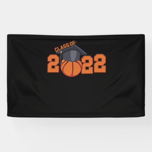 Klasse 2022 Afstuderen Senior Basketball Player Spandoek (Horizontaal)