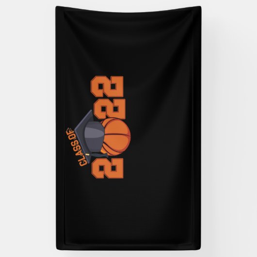 Klasse 2022 Afstuderen Senior Basketball Player Spandoek (Verticaal)
