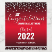 Klasse 2022 Naam Afstuderen en School Wine Labe Wijn Etiket (Enkel label)