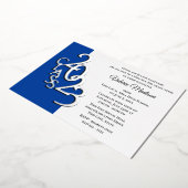 Klasse 2023 Afstuderen blauw en zilverfolie Folie Uitnodiging (Gedraaid)