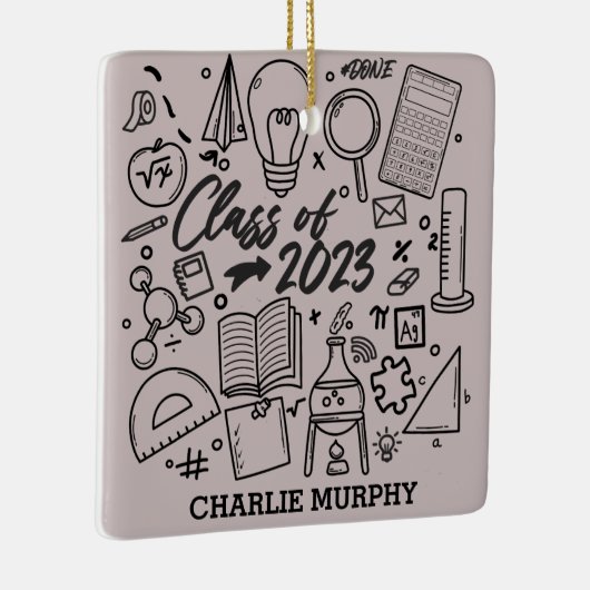 Klasse 2023 Afstuderen Wetenschap Wiskunde Afstude Keramisch Ornament (Rechts)