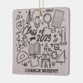 Klasse 2023 Afstuderen Wetenschap Wiskunde Afstude Keramisch Ornament (Links)