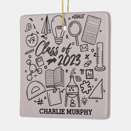 Klasse 2023 Afstuderen Wetenschap Wiskunde Afstude Keramisch Ornament (Links)