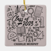 Klasse 2023 Afstuderen Wetenschap Wiskunde Afstude Keramisch Ornament (Voorkant)
