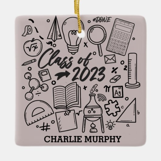 Klasse 2023 Afstuderen Wetenschap Wiskunde Afstude Keramisch Ornament (Voorkant)