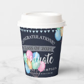 Klasse 2023 Blauw gefeliciteerd Afstuderen Papieren Bekers (Voorkant)