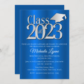 Klasse 2023 Blauwe en Zilverstuiver Kaart (Voorkant / Achterkant)