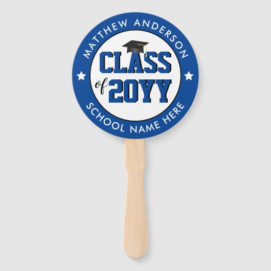 Klasse 2023 Elegant Blue Graduation Party Handwaaier (Voorkant)