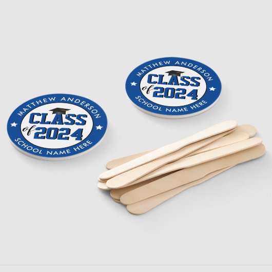 Klasse 2023 Elegant Blue Graduation Party Handwaaier (Niet-gemonteerd)