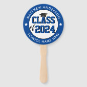 Klasse 2023 Elegant Blue Graduation Party Handwaaier (Voorkant)