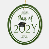 Klasse 2023 Elegant Graduation Cap Afstuderen Keramisch Ornament (Links)