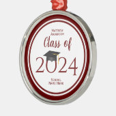 Klasse 2023 Elegant Graduation Cap Afstuderen Metalen Ornament (Links)