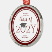 Klasse 2023 Elegant Graduation Cap Afstuderen Metalen Ornament (Links)