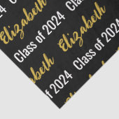 Klasse 2023 en Graduate's Name Black White Gold Tissuepapier (Detail)