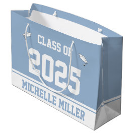 Klasse 2023 en Naam op Baby Blue en White Groot Cadeauzakje
