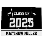 Klasse 2023 en Naam op zwarte en witte Sjabloon Groot Cadeauzakje (Achterkant)