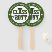 Klasse 2023 Forest Green Graduation Party Handwaaier (Voorkant en achterkant)