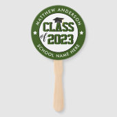 Klasse 2023 Forest Green Graduation Party Handwaaier (Voorkant)