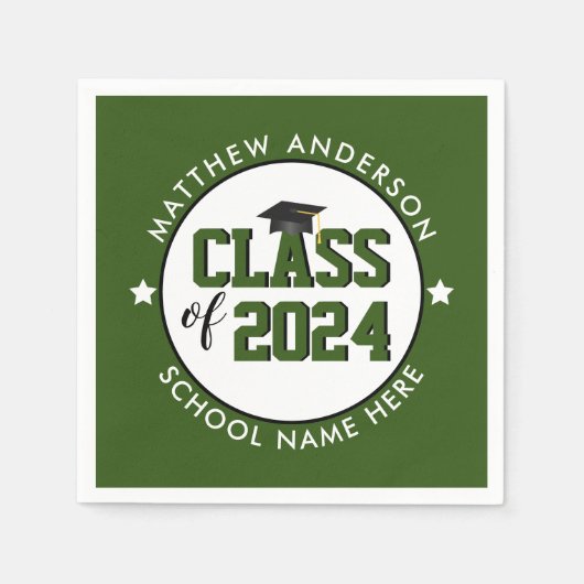 Klasse 2023 Forest Green Graduation Party Servet (Voorkant)