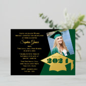 Klasse 2023 Graduation Cap Folie Invitation Uitnodiging (Staand Voorkant)