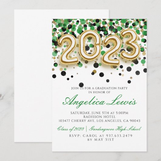 Klasse 2023 Graduation Party Invitation Kaart (Voorkant / Achterkant)