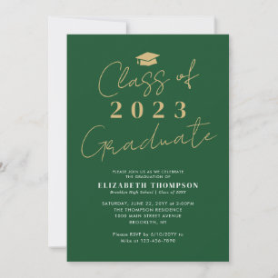 Klasse 2023 Green Gold Afstuderen Graduation Party Kaart