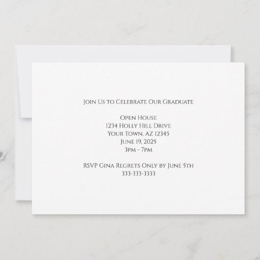 Klasse 2023 Zonnebloem Graduation Party Kaart (Achterkant)