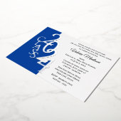 Klasse 2024 Afstuderen Blauw en Zilverfolie Folie Uitnodiging (Gedraaid)