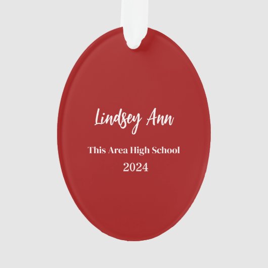 Klasse 2024 Afstuderen foto Ornament (achterkant)