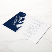 Klasse 2024 Afstuderen marineblauw en zilverfolie Folie Uitnodiging (Gedraaid)