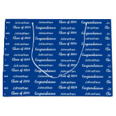 Klasse 2024 Blauw en Wit Gefeliciteerd Afstudeerde Groot Cadeauzakje (Voorkant)